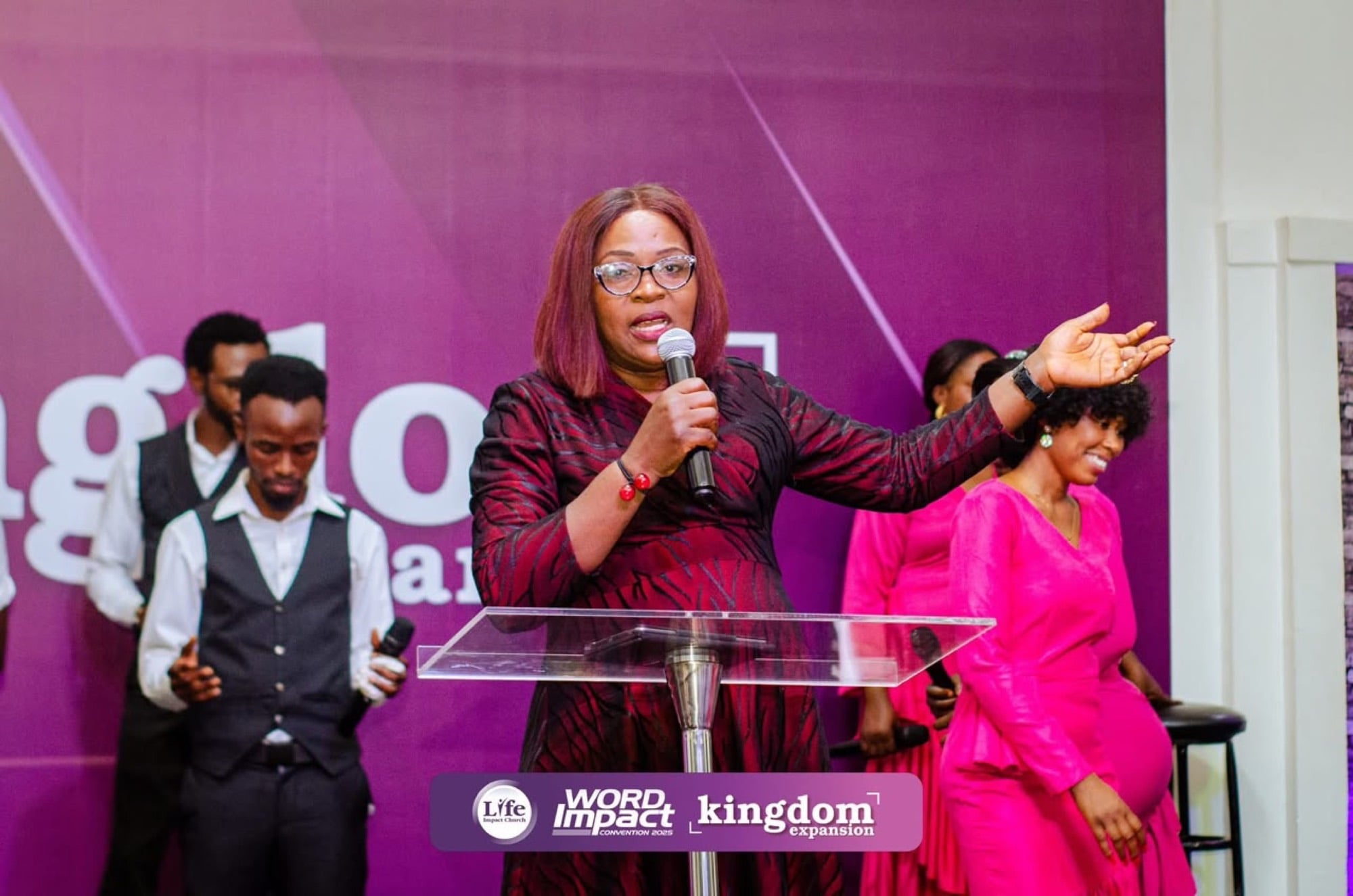 A minister speaking at the church's Kingdom Expo